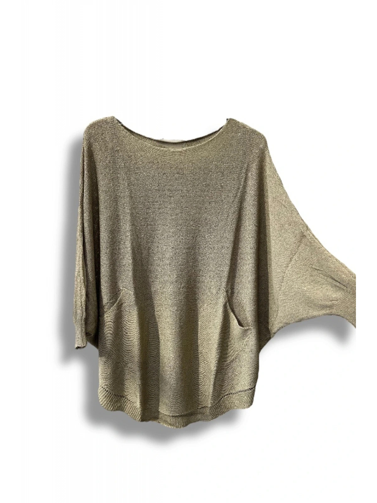 Oversize Cepli Merserize Bluz | 38-52 Beden Uyumlu Rahat Kalıp Triko