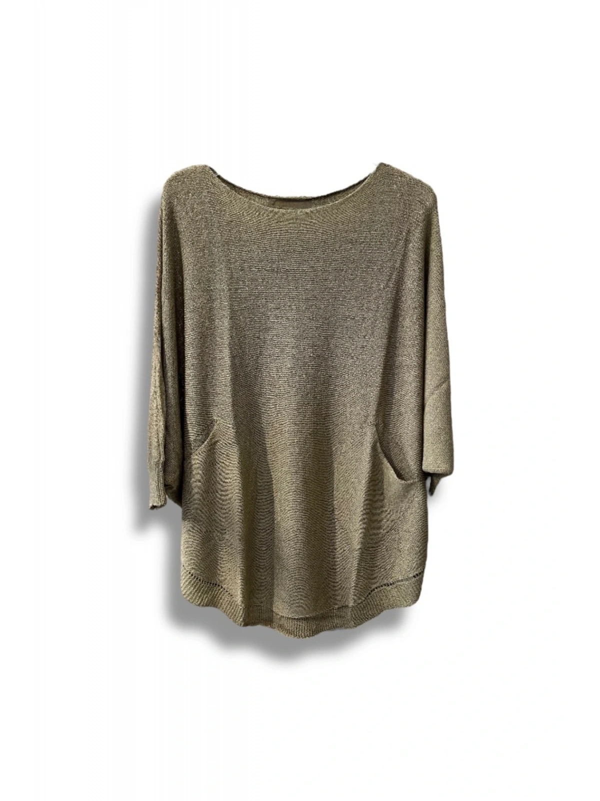 Oversize Cepli Merserize Bluz | 38-52 Beden Uyumlu Rahat Kalıp Triko