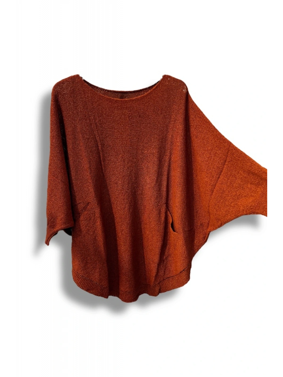 Oversize Cepli Merserize Bluz | 38-52 Beden Uyumlu Rahat Kalıp Triko