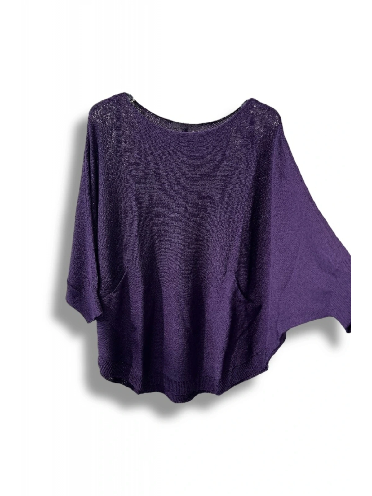 Oversize Cepli Merserize Bluz | 38-52 Beden Uyumlu Rahat Kalıp Triko