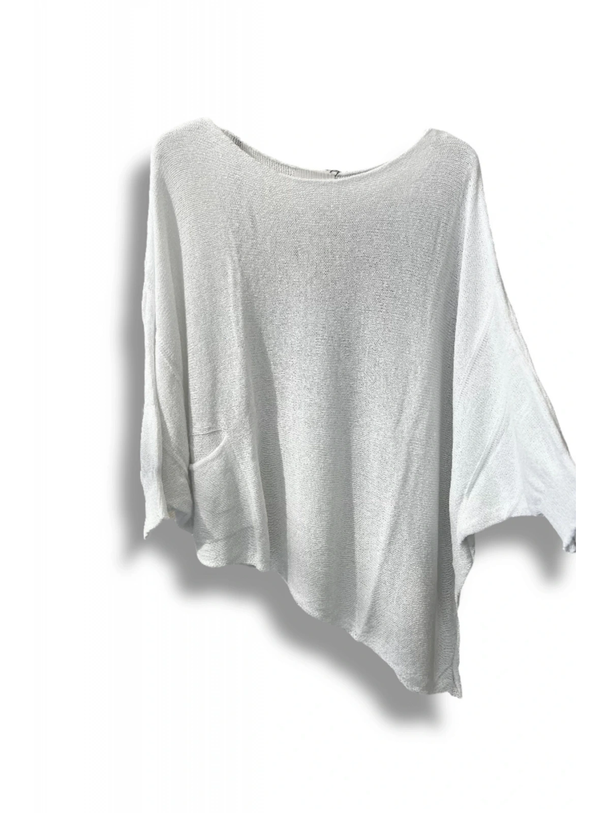 Oversize Cepli Merserize Bluz | 38-52 Beden Uyumlu Rahat Kalıp Triko
