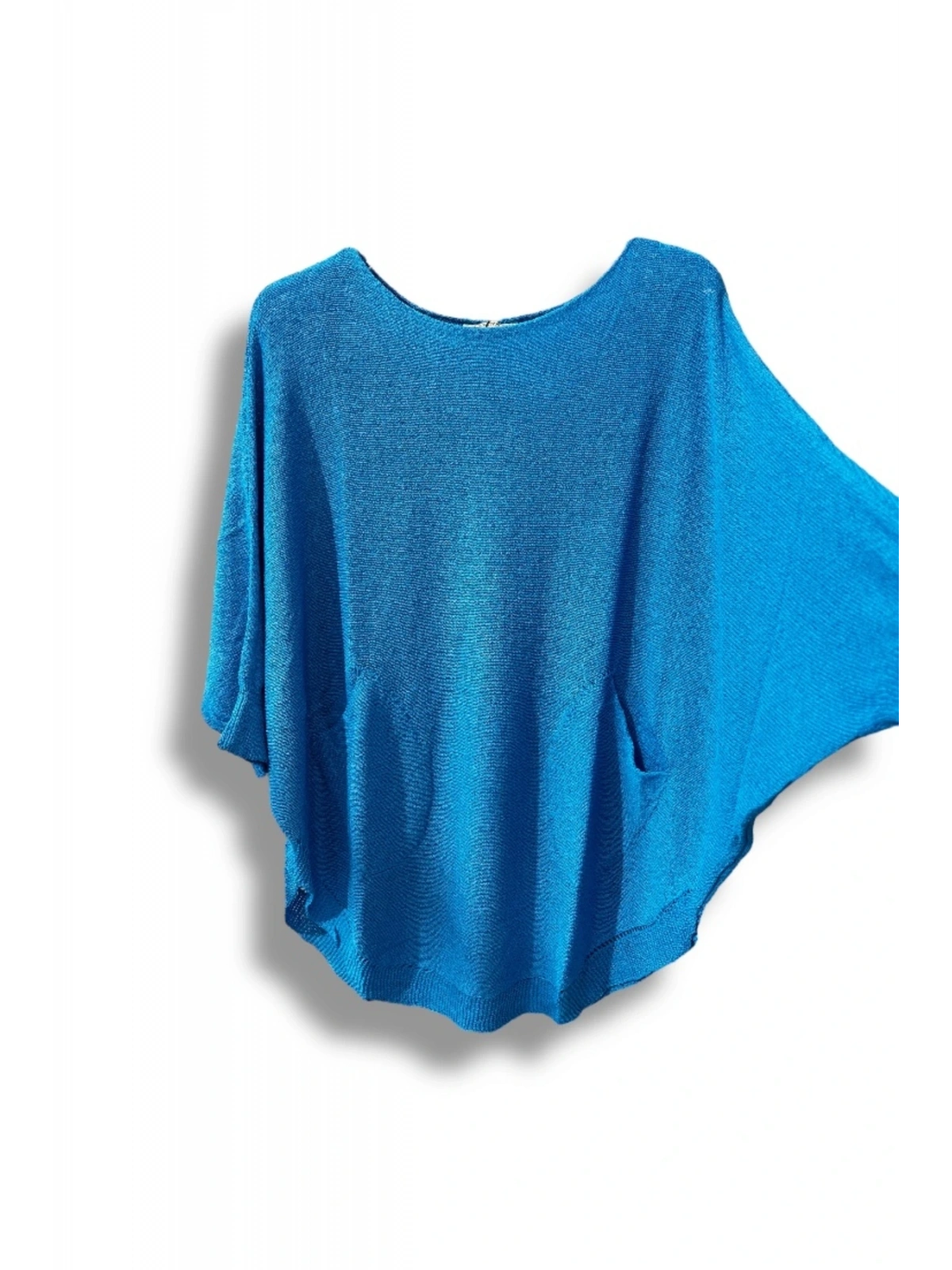 Oversize Cepli Merserize Bluz | 38-52 Beden Uyumlu Rahat Kalıp Triko