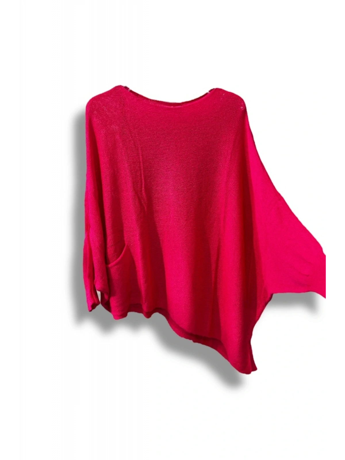Oversize Cepli Merserize Bluz | 38-52 Beden Uyumlu Rahat Kalıp Triko