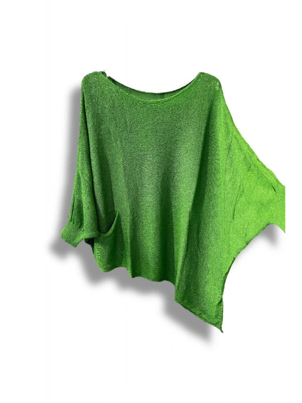 Oversize Cepli Merserize Bluz | 38-52 Beden Uyumlu Rahat Kalıp Triko