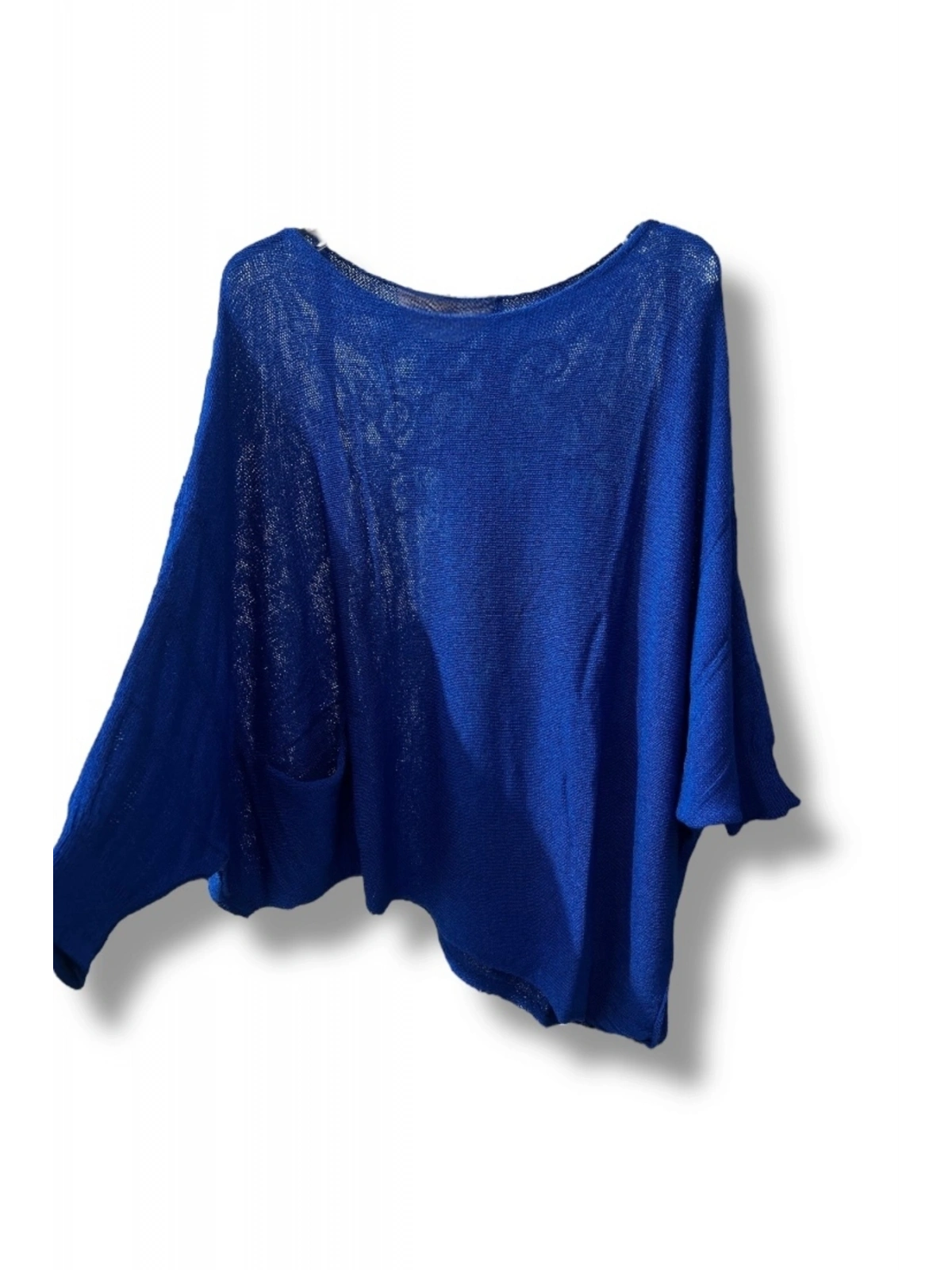 Oversize Cepli Merserize Bluz | 38-52 Beden Uyumlu Rahat Kalıp Triko