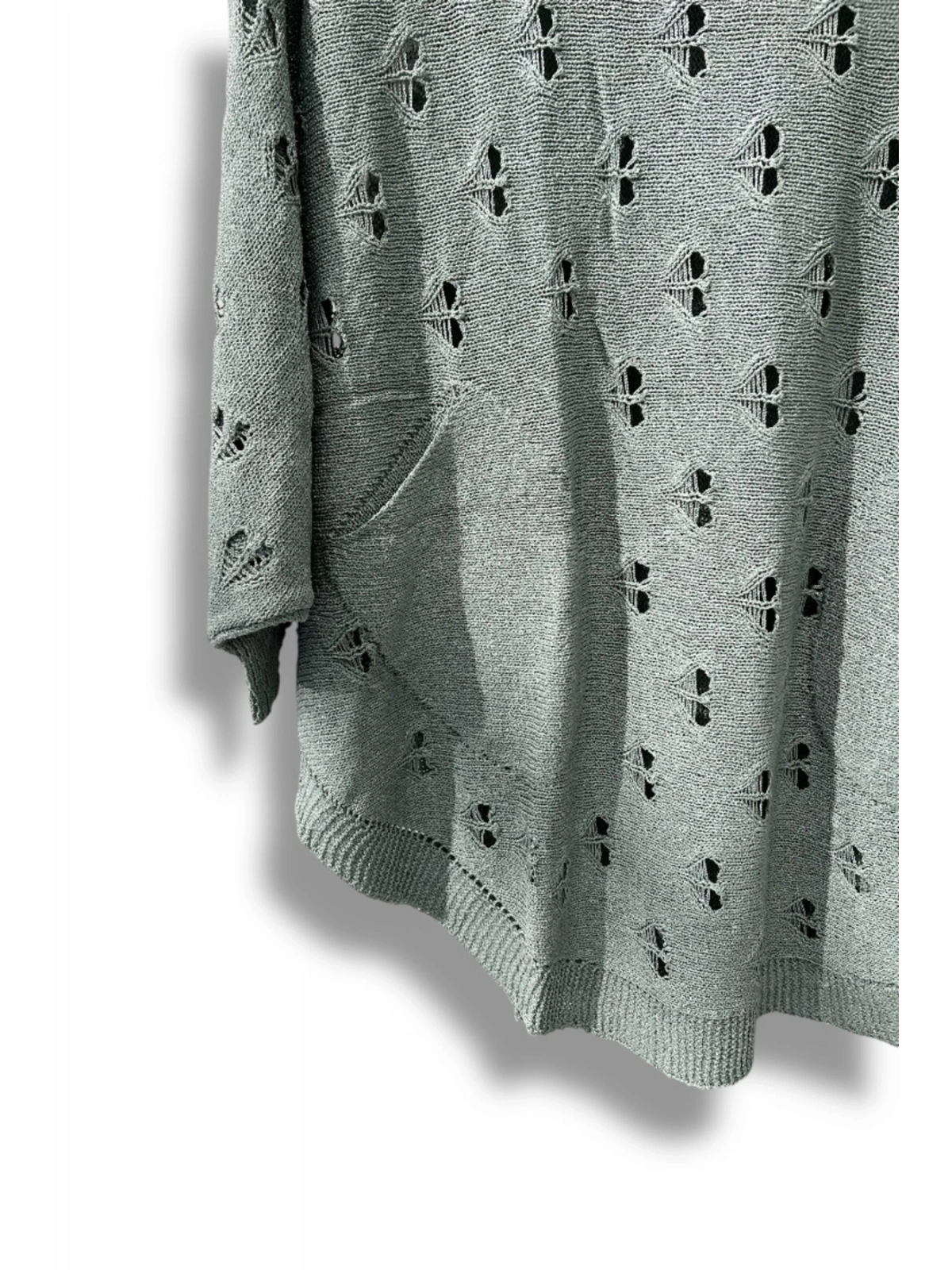 Oversize Merserize Triko Bluz - Delikli Desenli Kazak (38-52 Beden)