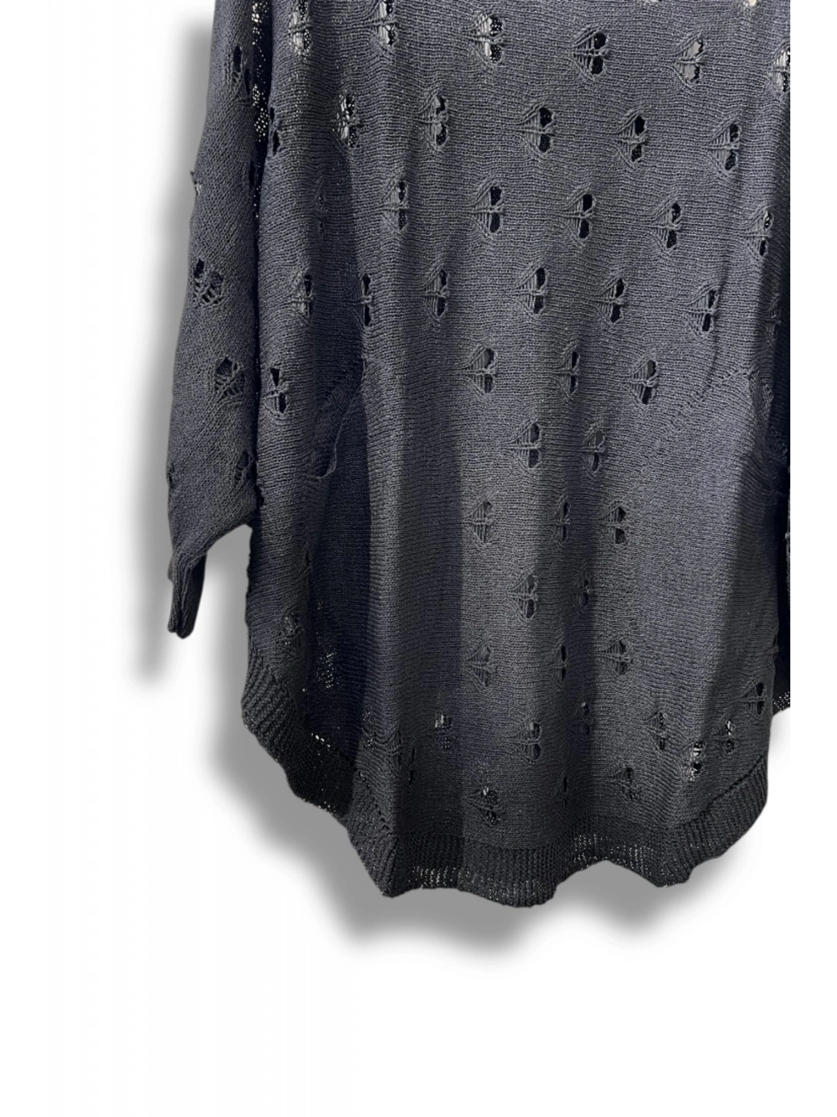 Oversize Merserize Triko Bluz - Delikli Desenli Kazak (38-52 Beden)