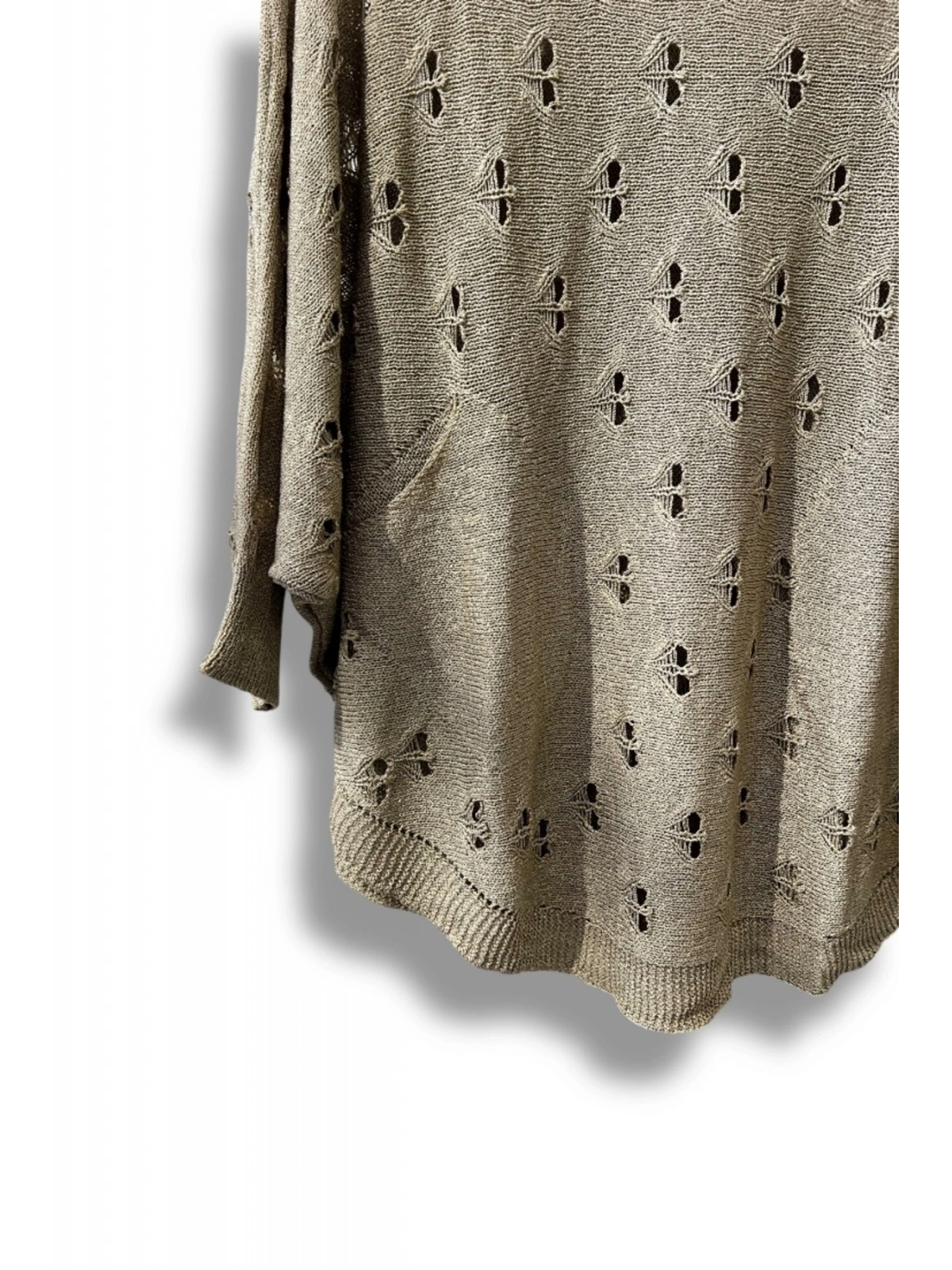 Oversize Merserize Triko Bluz - Delikli Desenli Kazak (38-52 Beden)