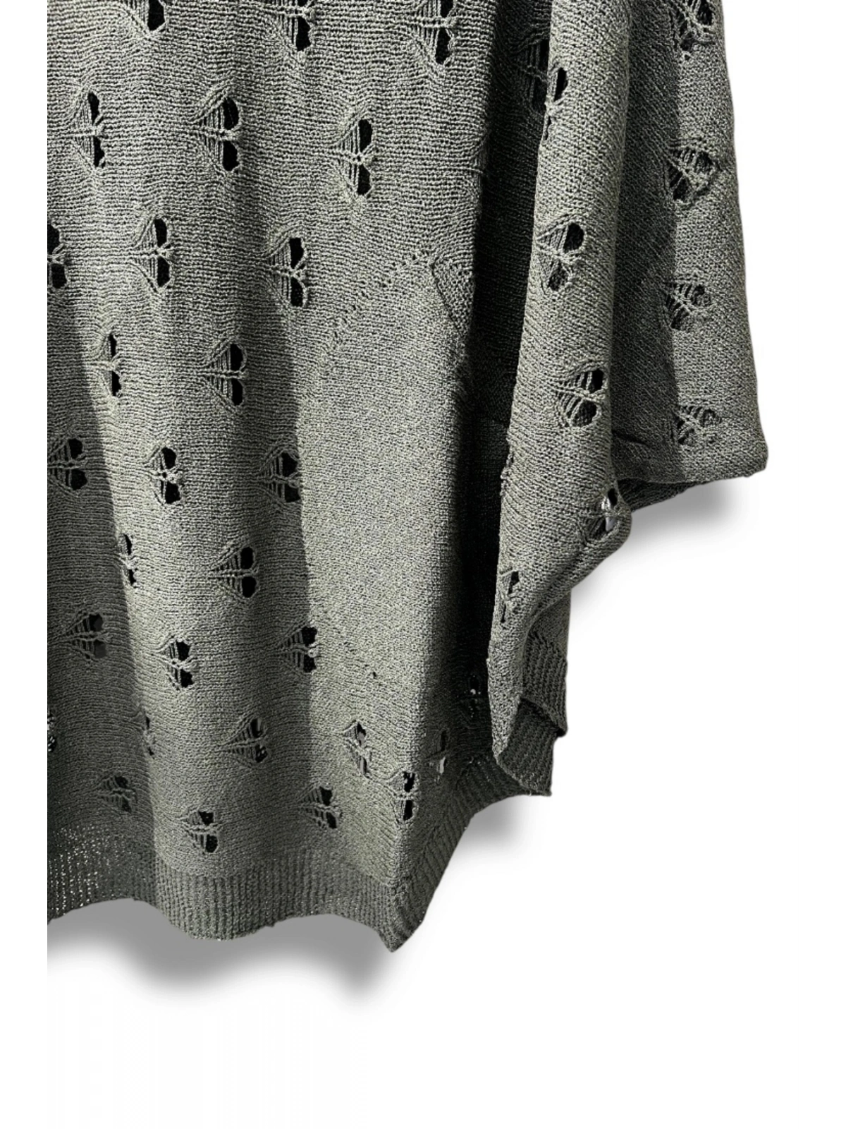 Oversize Merserize Triko Bluz - Delikli Desenli Kazak (38-52 Beden)