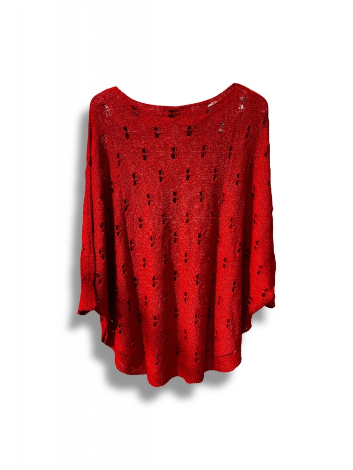 Oversize Merserize Triko Bluz - Delikli Desenli Kazak (38-52 Beden)
