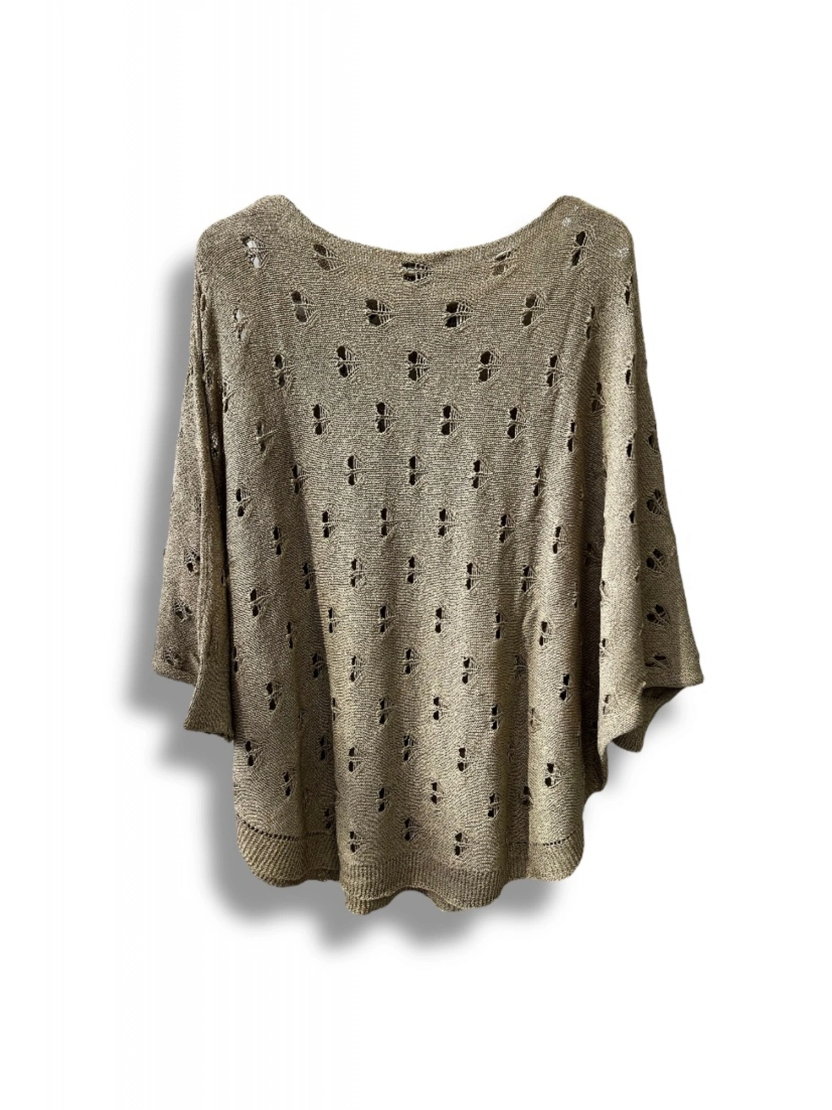 Oversize Merserize Triko Bluz - Delikli Desenli Kazak (38-52 Beden)