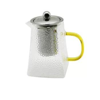 KARE KABARTMALI - BOROSİLİKAT  CAM DEMLİK 550ML (4533)