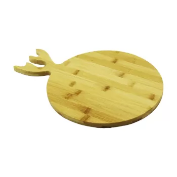 YUVARLAK 28CM AHŞAP BAMBU KESİM PANOSU GEYİK BOYNUZ FİGÜR SAPLI (4533)