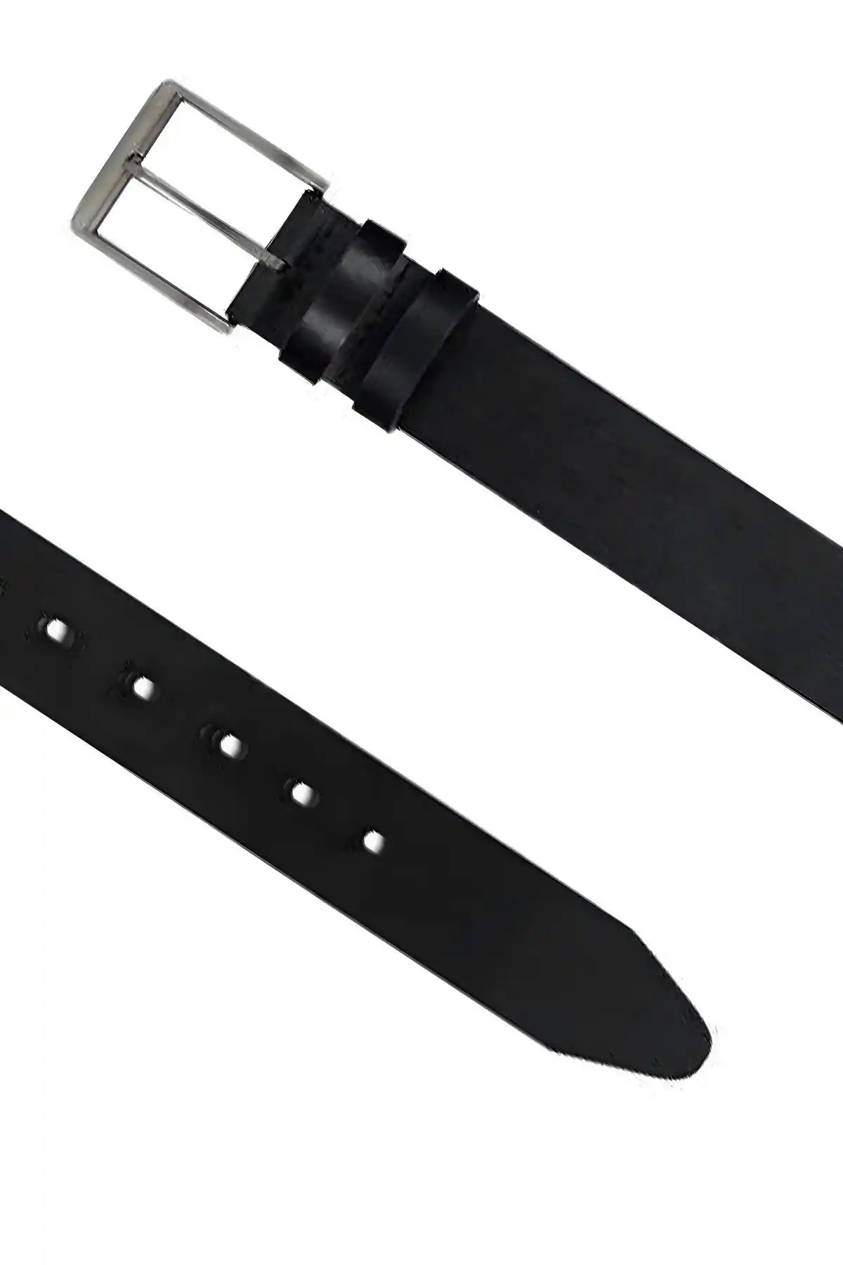 Orijinal Hakiki Deri Erkek Kumaş Kanvas Kot Pantolon Için Uygun Tek Parça Deri 1.sınıf Siyah