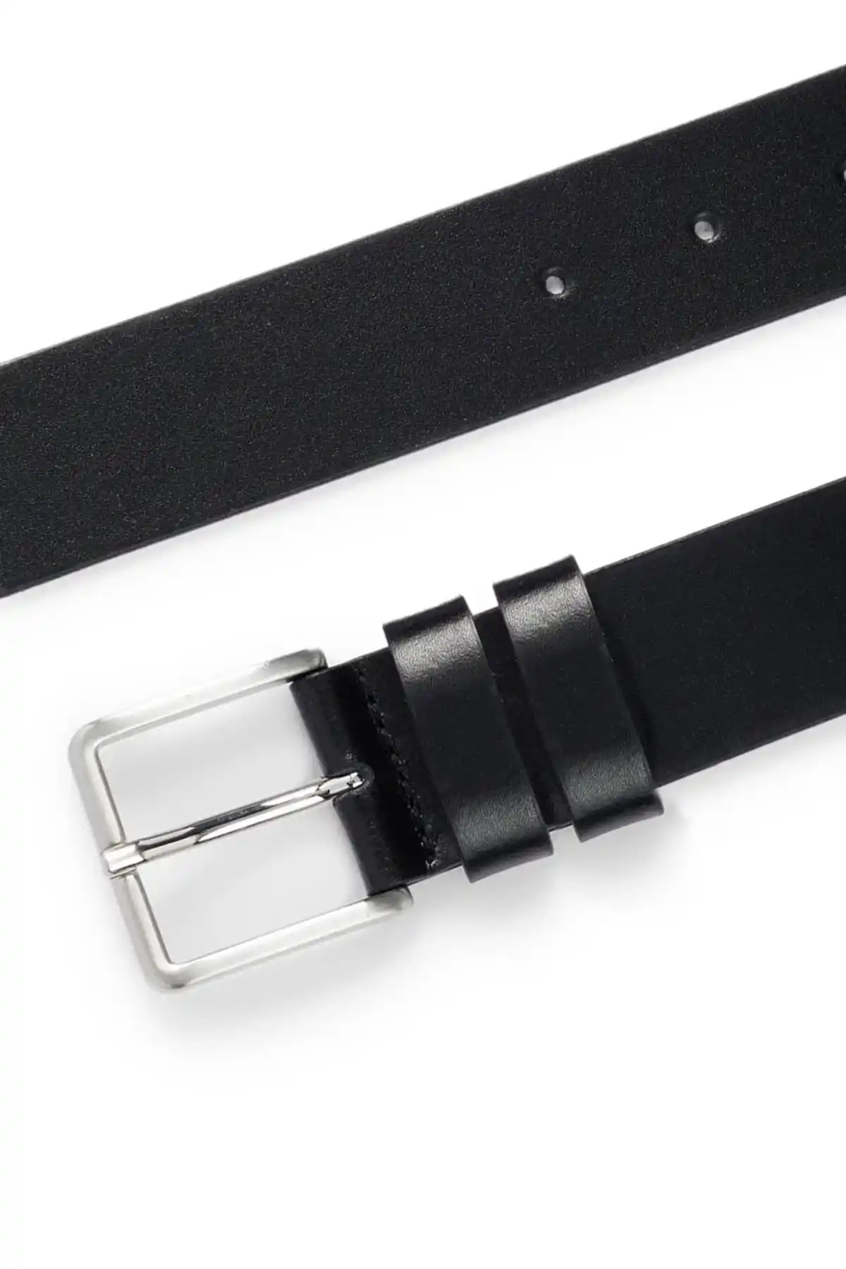 Orijinal Hakiki Deri Erkek Kumaş Kanvas Kot Pantolon Için Uygun Tek Parça Deri 1.sınıf Siyah