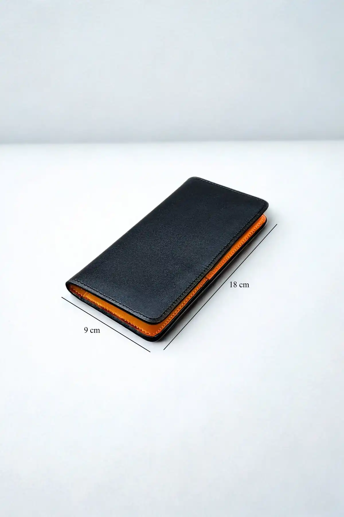 Siyah Deri Cüzdan Uzun Portföy Kartlık Kişiye Özel İsim Baskılı
