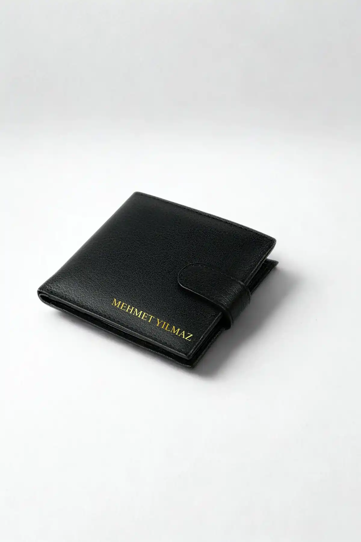 İsim Baskılı Hakiki Deri Cüzdan Bozuk paralı 8 Kart Bölmeli Yatay Model Çıtçıtlı Portföy