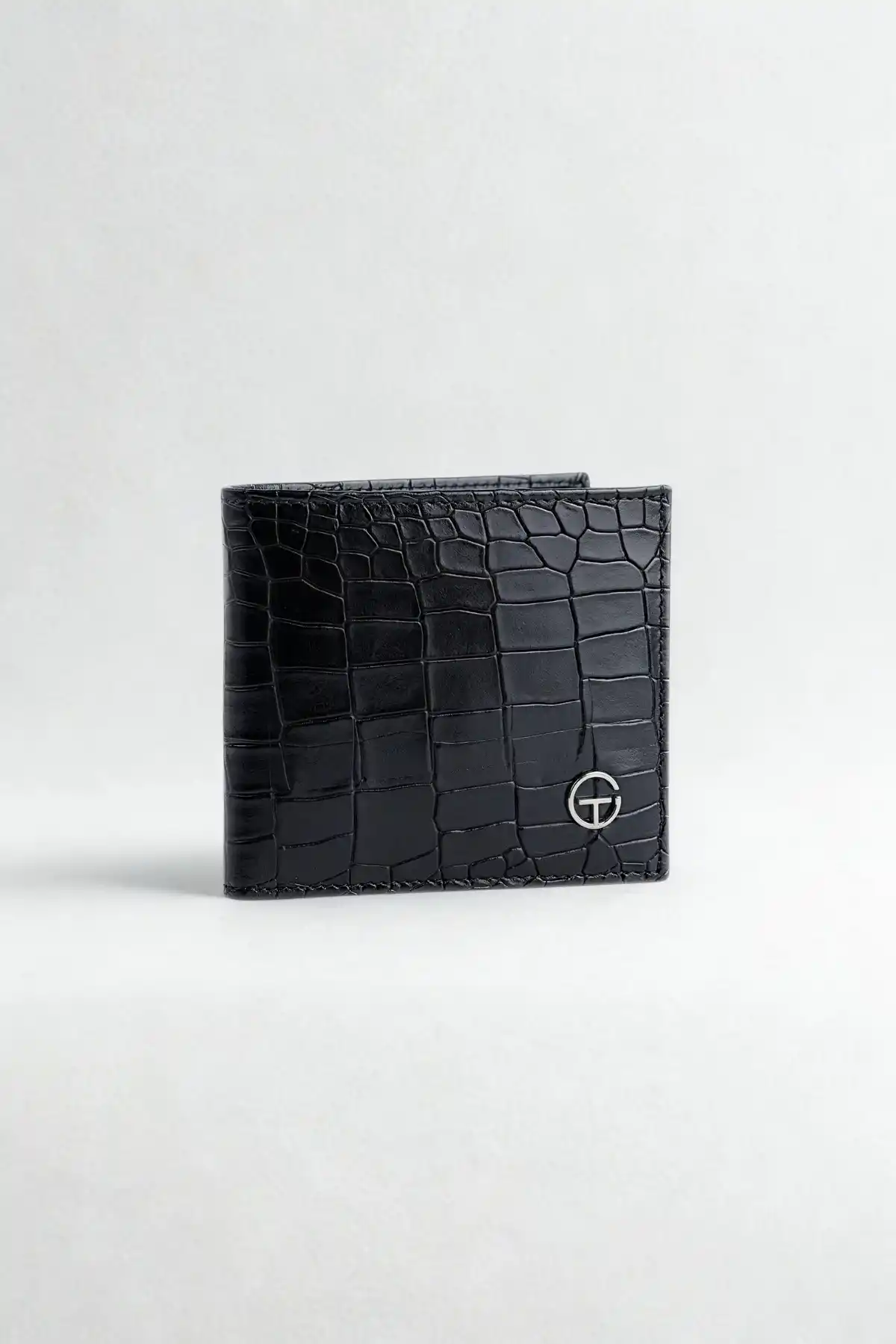 Erkek Siyah Kroko Desenli Lüks Deri Cüzdan Kartlık Portföy Premium