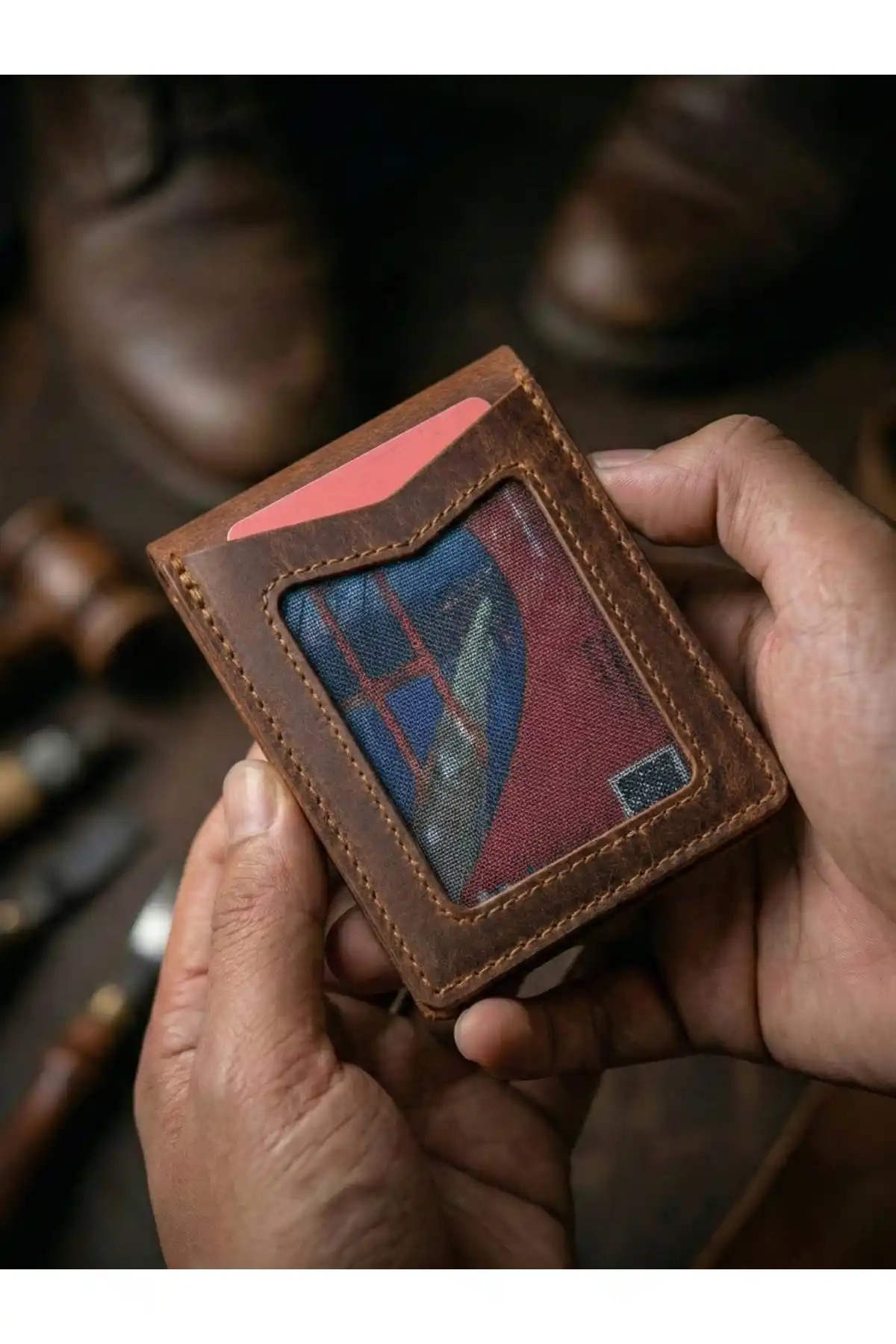 Hakiki Crazy Deri Kişiye Özel İsim Yazılı Cüzdan - Yüksek Nakit Kapasiteli Minimalist Model Crazy Camel