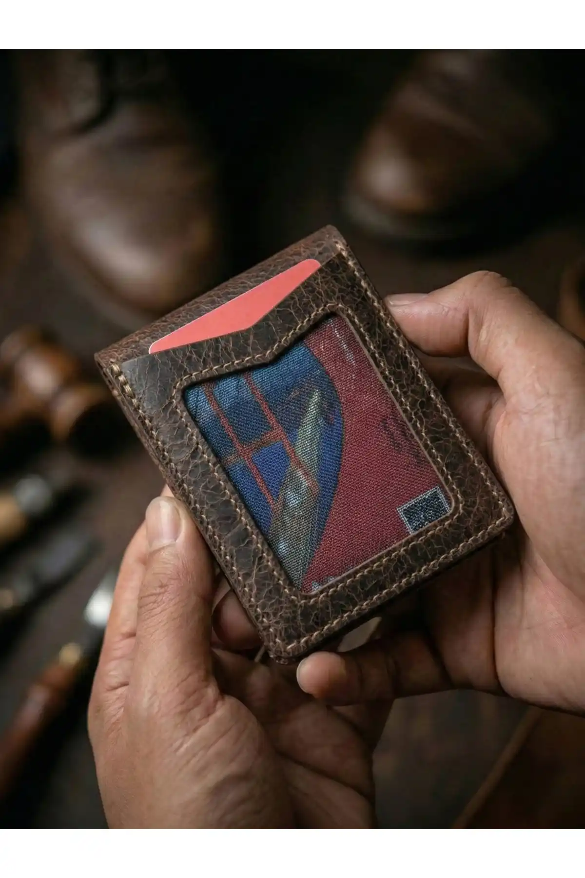 Hakiki Crazy Deri Kişiye Özel İsim Yazılı Cüzdan - Yüksek Nakit Kapasiteli Minimalist Model Crazy Kahve