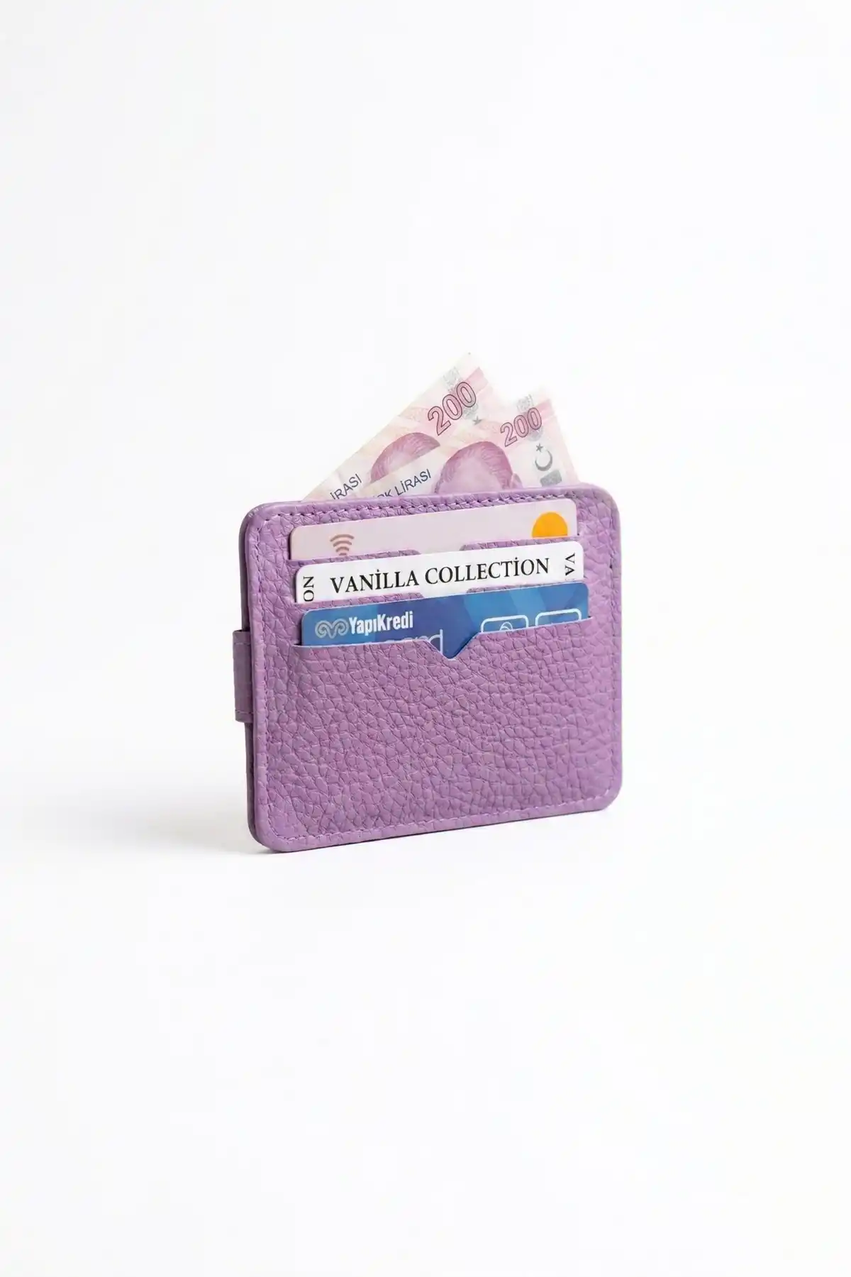 Lila Kadın Kartlık 9 Kart Bölmeli Çıtçıtlı Portföy