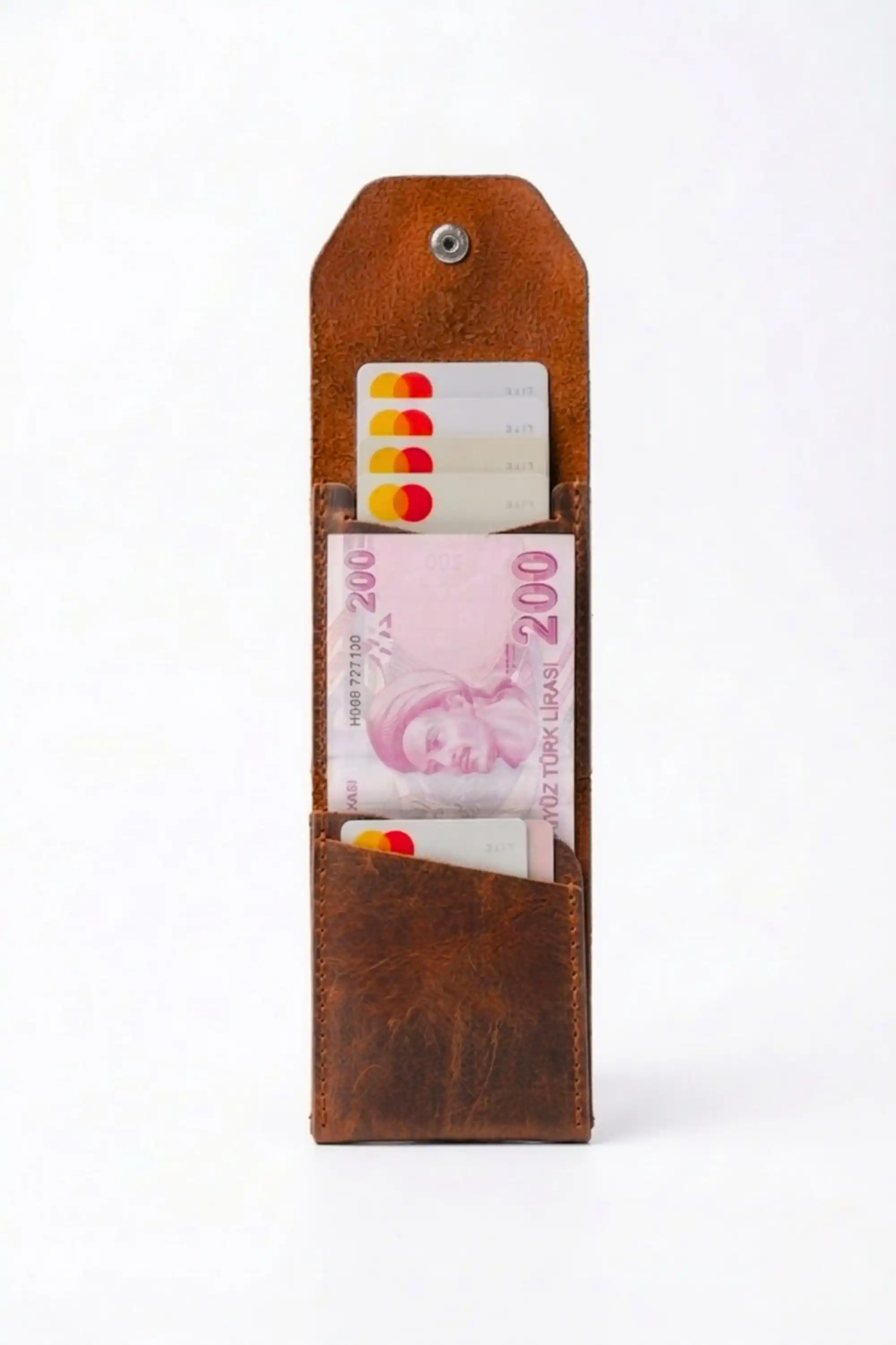 Hakiki Crazy Deri Kişiye Özel İsim Yazılı Cüzdan - Yüksek Nakit Kapasiteli Minimalist Model Crazy Camel