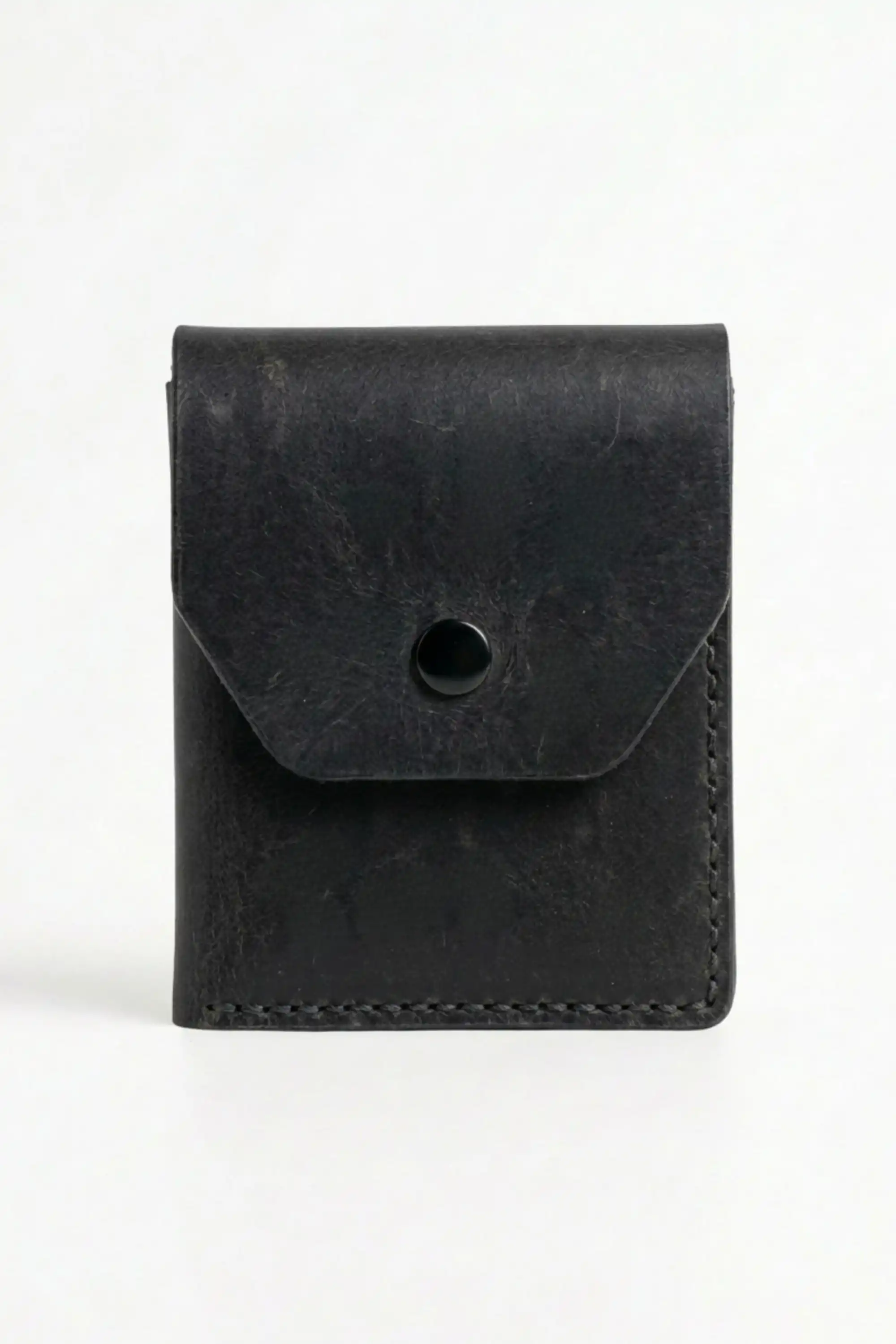 Hakiki Crazy Deri Kişiye Özel İsim Yazılı Cüzdan - Yüksek Nakit Kapasiteli Minimalist Model Crazy Siyah