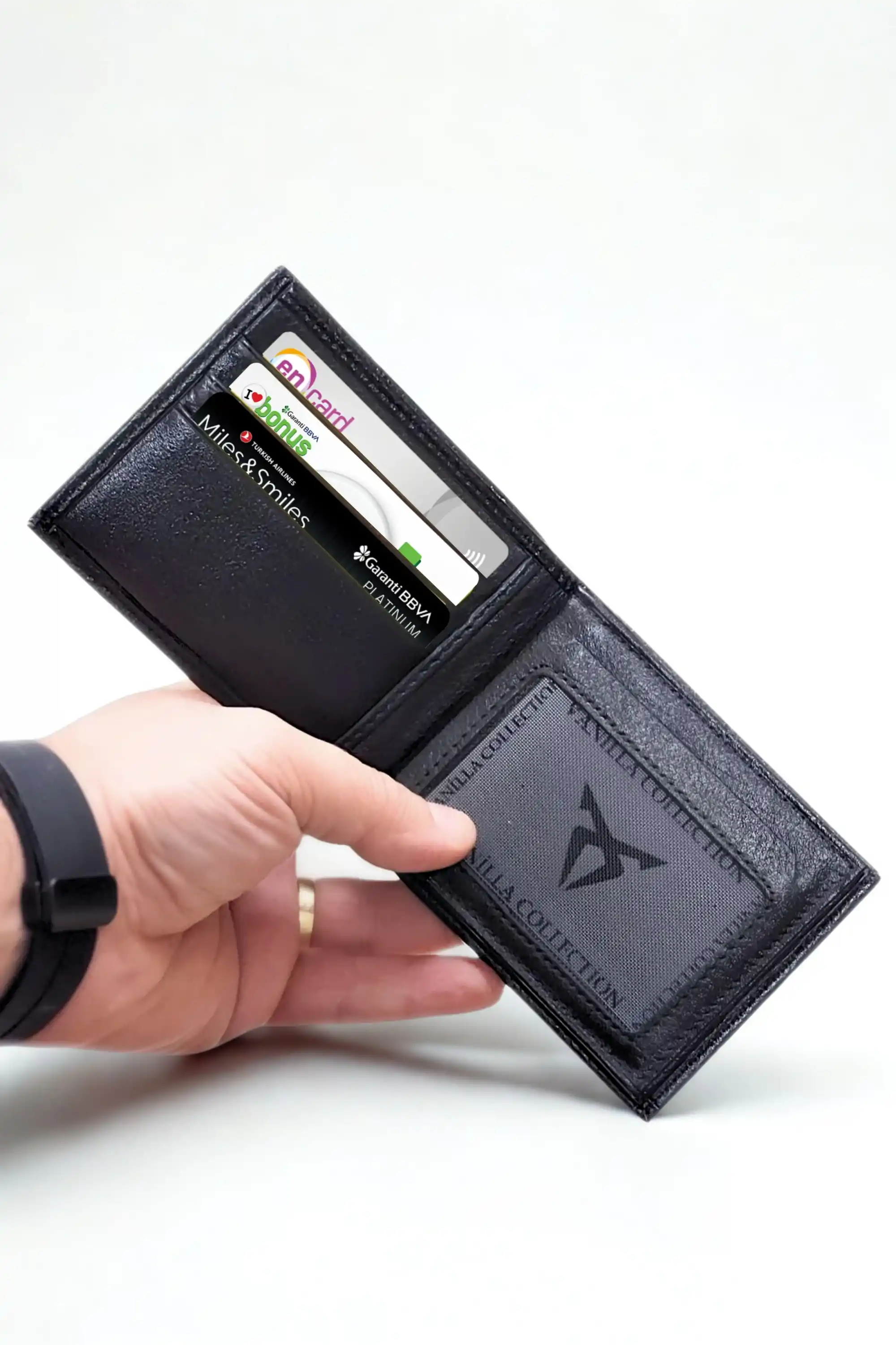 Hakiki Deri Erkek Cüzdan İsim Baskılı Yatay Cüzdan Kartlık Portföy