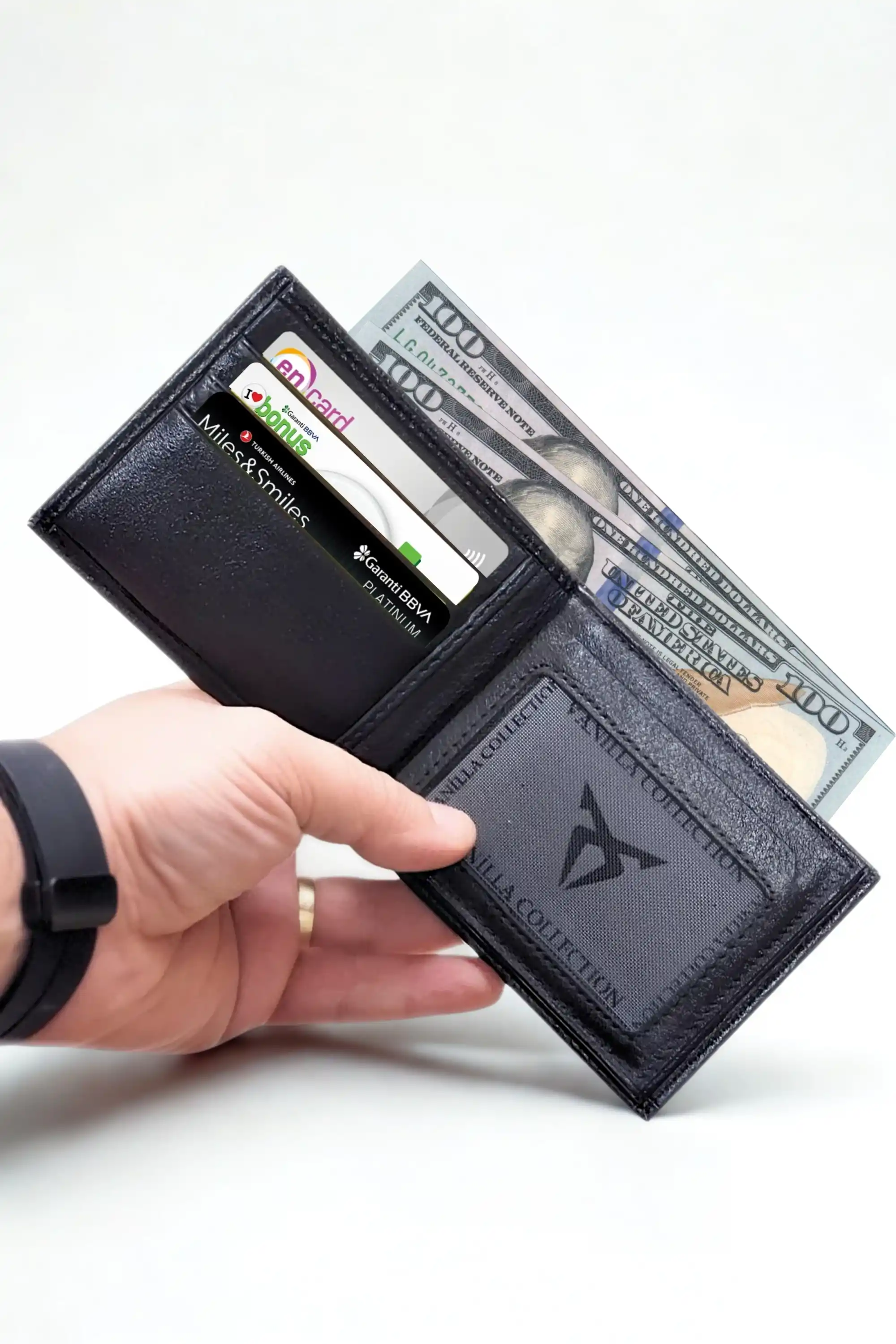 Hakiki Deri Erkek Cüzdan İsim Baskılı Yatay Cüzdan Kartlık Portföy