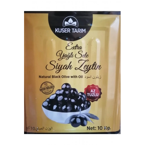 KUSER YAGLI SALAMURA SİYAH ZEYTİN (290/320) 10 KG TENEKE
