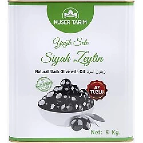 KUSER YAGLI SALAMURA SİYAH ZEYTİN (290/320) 5 KG TENEKE
