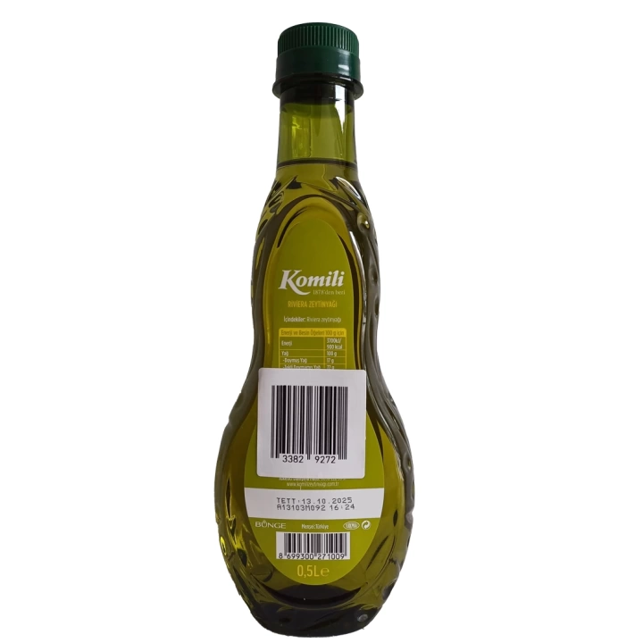 KOMİLİ YEMEKLİK SICAK LEZZETLER RİVİERA ZEYTİNYAĞI 500 ML PET