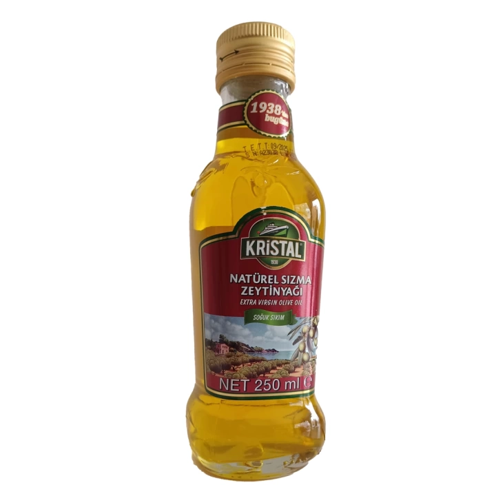 KRİSTAL 1938 NATUREL SIZMA ZEYTİNYAĞI SOĞUK SIKIM 250 ML CAM