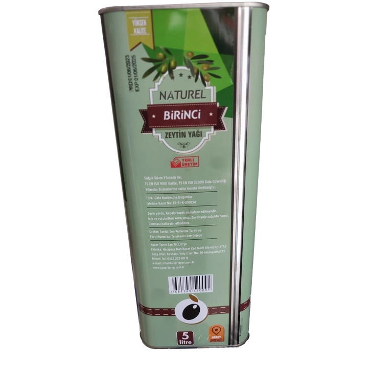 KUSER NATUREL BİRİNCİ ZEYTİNYAĞI 5 LT TENEKE