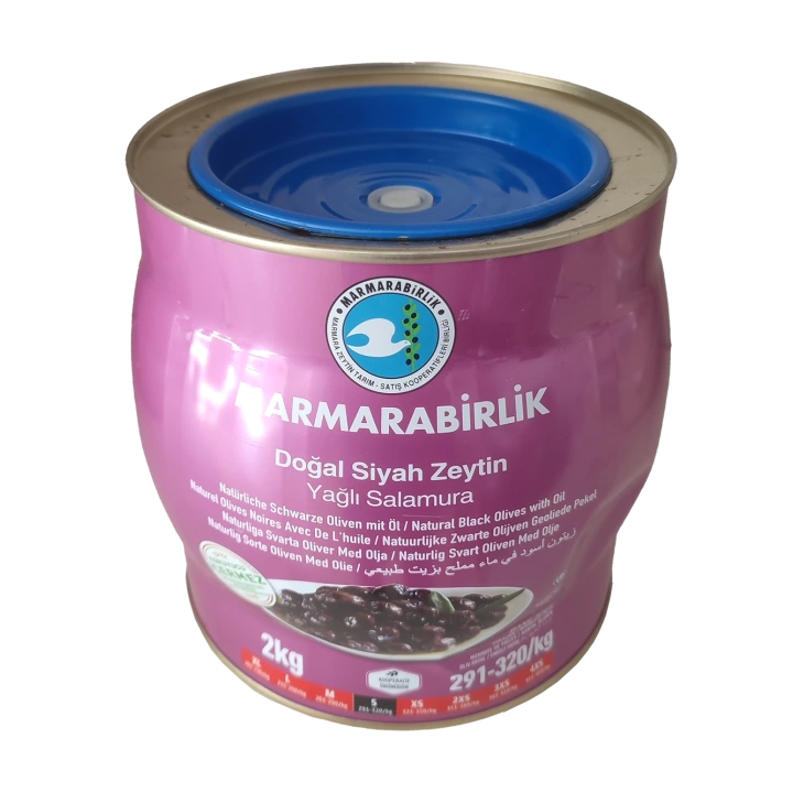 MARMARABİRLİK YAĞLI SALAMURA SİYAH ZEYTİN (S) (291-320) 2 KG TENEKE