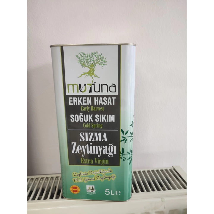 MUTUNA ERKEN HASAT SOGUK SIKIM SIZMA ZEYTİNYAĞI 5 LT