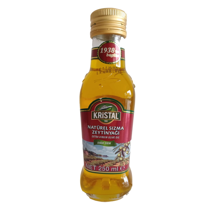 KRİSTAL 1938 NATUREL SIZMA ZEYTİNYAĞI SOĞUK SIKIM 250 ML CAM