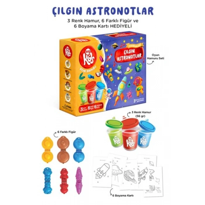 Çılgın Astronotlar Oyun Hamuru Seti (15 Parça - 340 Gr)