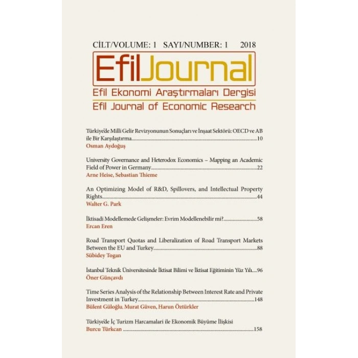 Efil Ekonomi Araştırmaları Dergisi - Cil:1 Sayı:1 2018