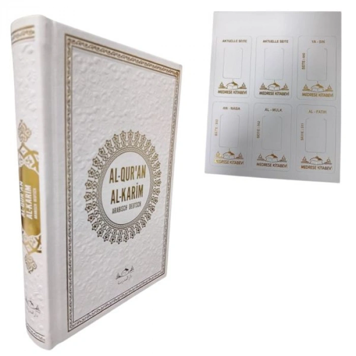 Hafız Boy Termo Deri Al Quran Al Karim Almanca Kuran Beyaz