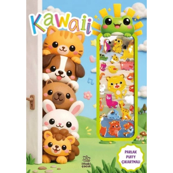 Kawaii - Puffy Parlak Çıkartmalı Boyama Kitabı