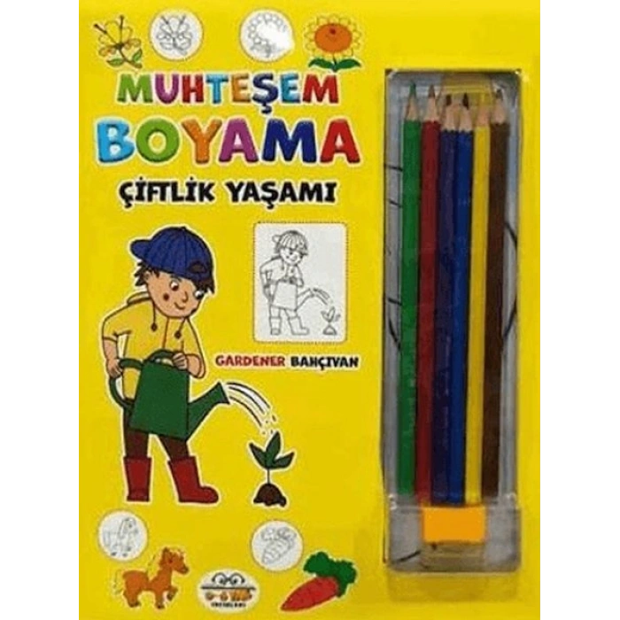 Muhteşem Boyama - Çiftlik Yaşamı + 6lı Boya Kalemi