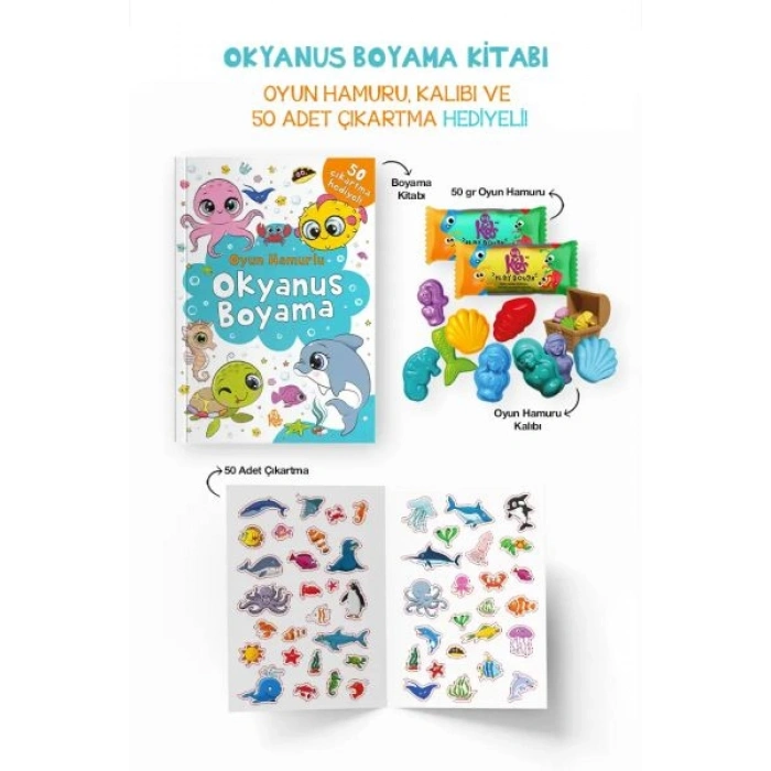 Okyanus Boyama Kitabı - Oyun Hamurlu - 3 Yaş +