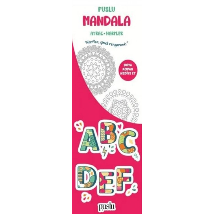 Puslu Mandala Çocuk Ayraç - Harfler