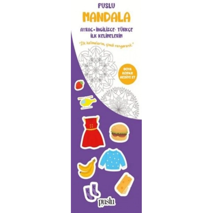 Puslu Mandala Çocuk Ayraç - İngilizce Türkçe İlk Kelimelerim