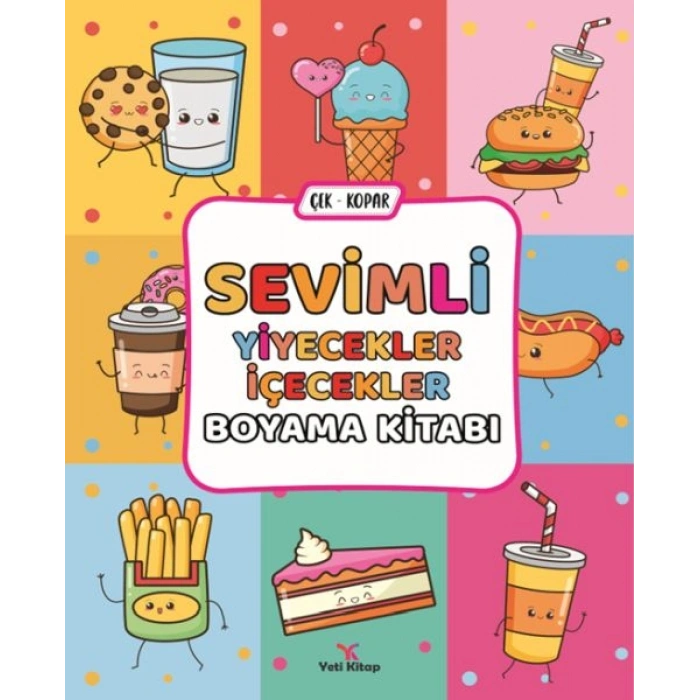 Sevimli Yiyecekler İçecekler Boyama Kitabı