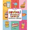 Sevimli Yiyecekler İçecekler Boyama Kitabı