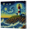 Van Gogh 8 Deniz Feneri - Çizgisiz Yan Boyamalı Defter