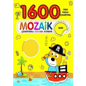 1600 Mozaik Çıkartmalı Boyama Kitabım Sarı Kitap