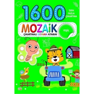 1600 Mozaik Çıkartmalı Boyama Kitabım Yeşil Kitap
